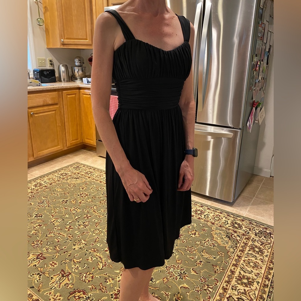 Tahari Black Lined Cocktail Dress 2 - Picture 13 of 15
